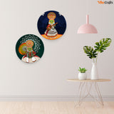  Classical Kathakali Dance Wall Hanging Plates of Two Pieces