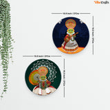 Indian Kathakali Dance Wall Hanging Plates of Two Pieces