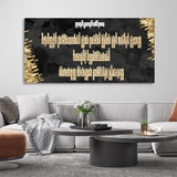 Golden Calligraphy Canvas Wall Painting