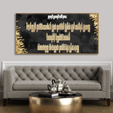 Arabic Golden Calligraphy Canvas Wall Painting