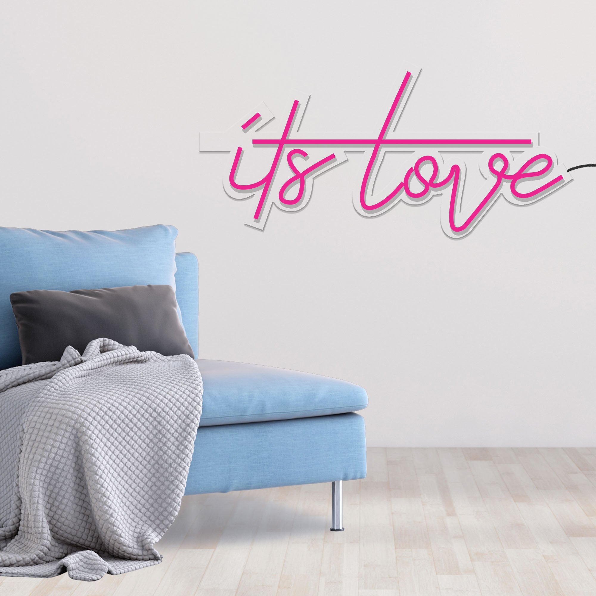 "Its Love" Couple Text Neon Sign LED Light