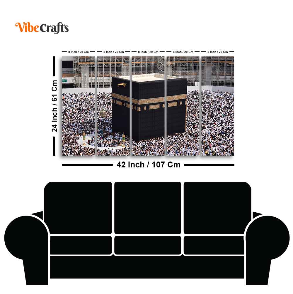 Kaaba Premium Wall Painting Set of Five Pieces