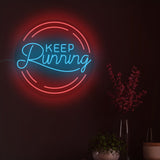 "Keep Running" Inspirational Text Neon Sign LED Light
