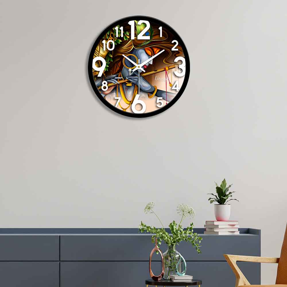 Krishna With Flute Beautiful Designer Wall Clock