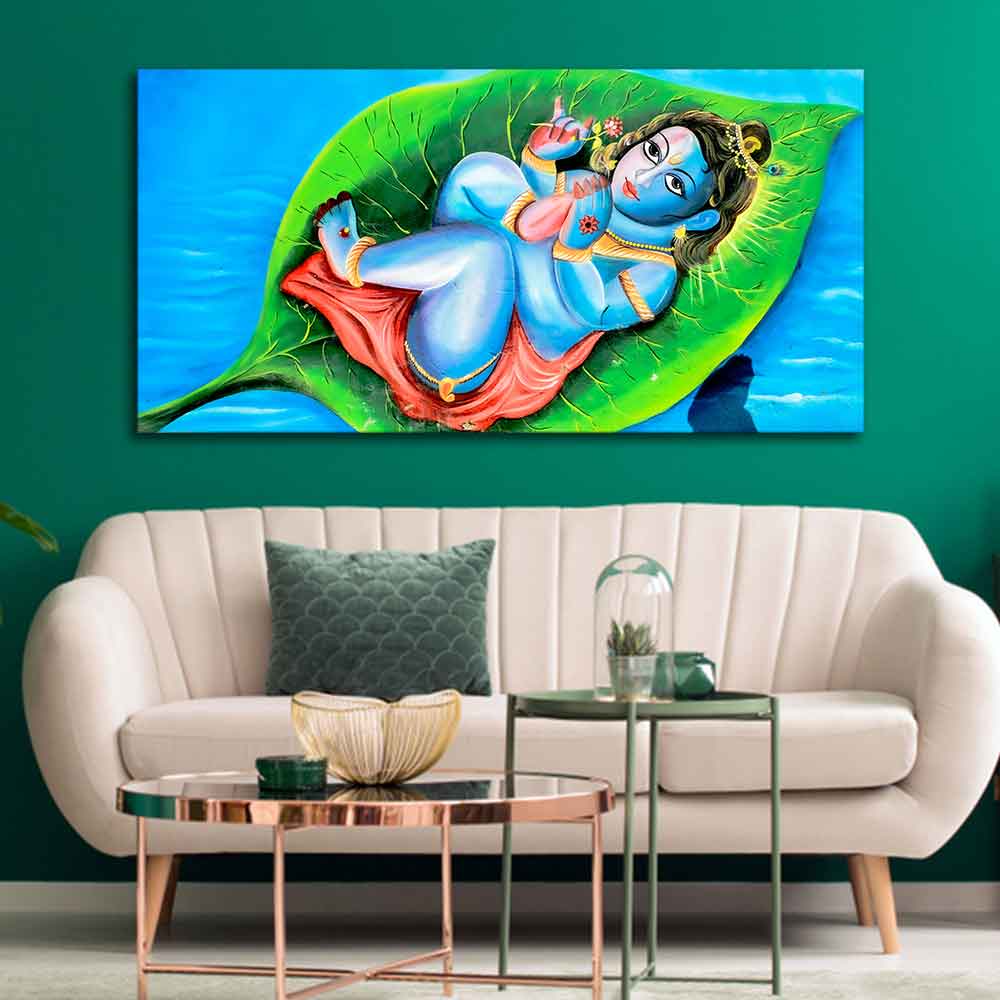 Little Krishna Abstract Wall Painting