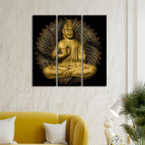 Lord Buddha Wall Painting of Three Pieces