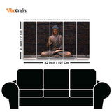 Lord Buddha Meditating Statue Set of Five Canvas Wall Painting