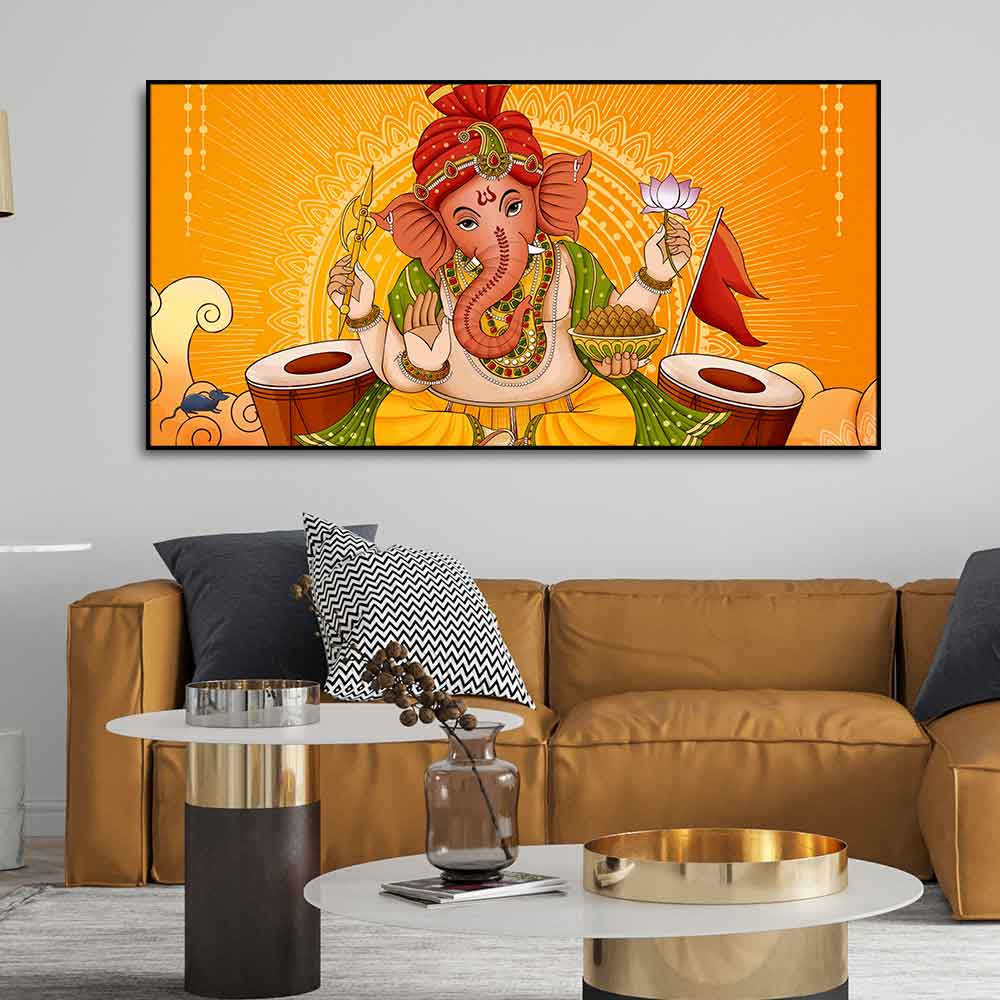 Lord Ganesh Canvas Wall Painting