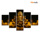 Lord Ganesha Wall Painting of Five Pieces