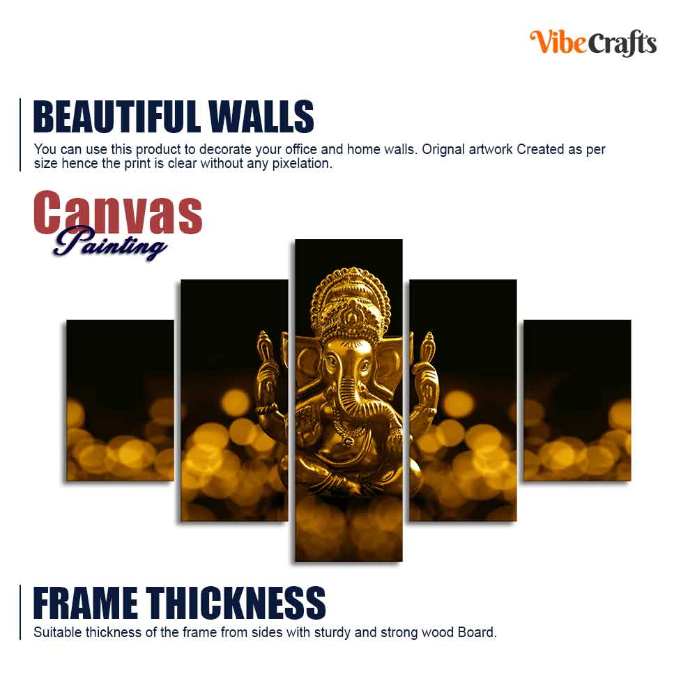 Lord Ganesha Wall Painting of Five Pieces
