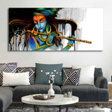 Lord Krishna Playing a Flute Canvas Wall Painting