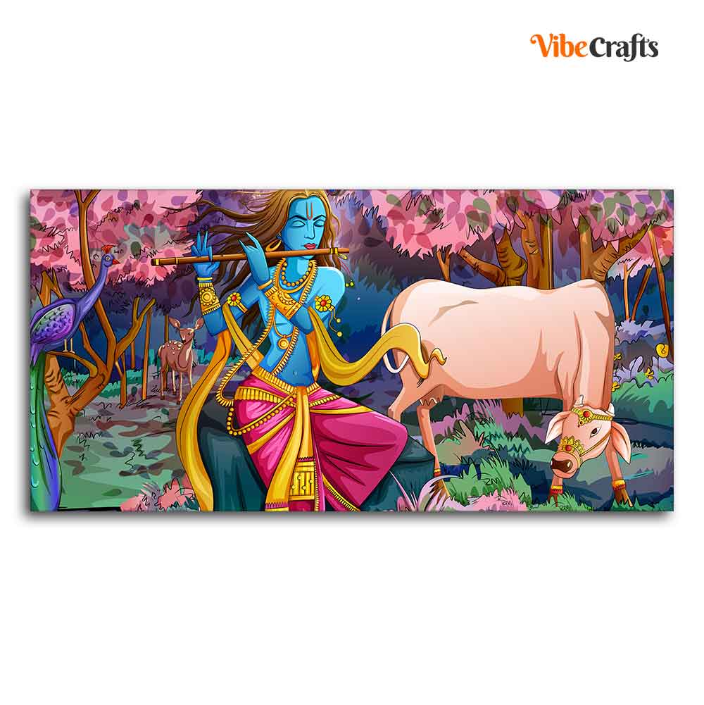 Pink Trees in Background Canvas Wall Painting