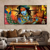 Krishna Playing Flute Premium Wall Painting
