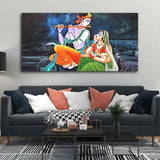 Lord Krishna in Dark Forest Canvas Big Wall Painting Wall Art