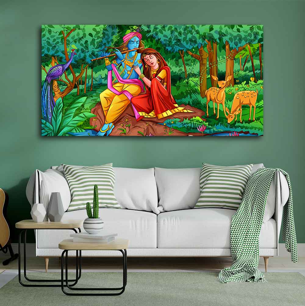 Krishna in Forest Wall Painting