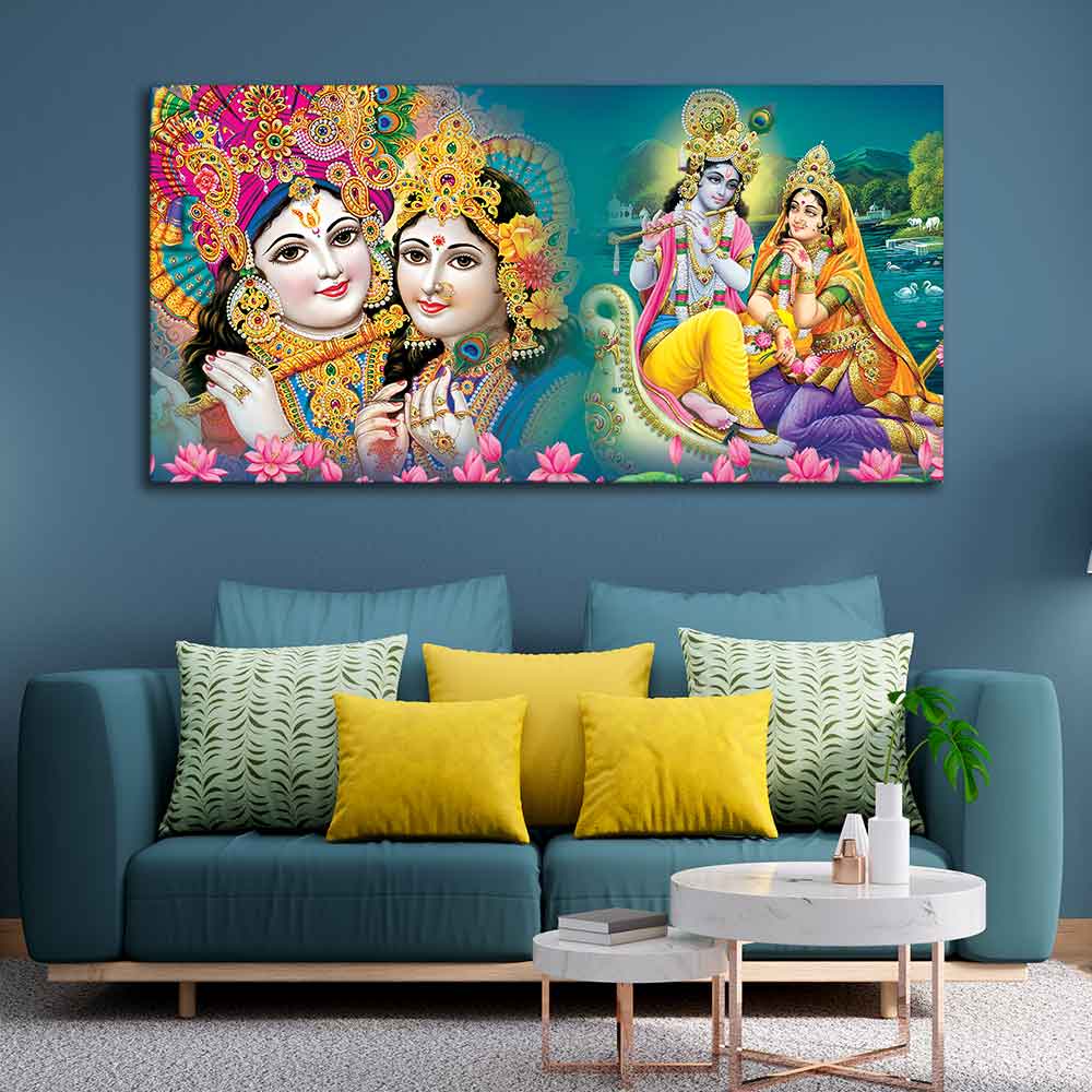 Lord Radha Krishna Religious Wall Painting