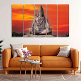 Lord Shiva Meditating Wall Painting of Five Pieces