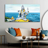 Shiva Statue Canvas Wall Painting