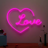Text in Heart Neon LED Light