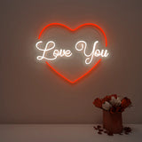 "Love You" Text in Heart Design Neon LED Light