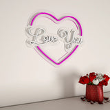 "Love You" Text in Heart Design Neon LED Light