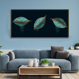 Luxurious Abstract Art of Modern Green Leaves Premium Wall Painting