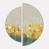  Golden Texture Art Semi Circle Frames Set Of 2