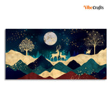 Mountains and Deer Premium Wall Painting
