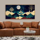  Modern Art of Mountains and Deer Premium Wall Painting