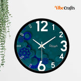 Luxury Flowers Pattern Designer Wall Clock