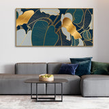  Golden Art Monstera Leaves Canvas wall Painting