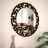 Luxury Modern Brown Round Vanity Mirror