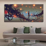 Man Walking on Tree Canvas Wall Painting
