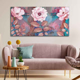 Art of Pink Rose Wall Painting