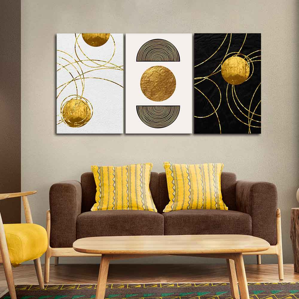 Modern Abstract Art Wall Painting of 3 Pieces