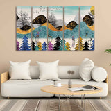 Modern Art Forest Wall Painting Set of Five Pieces