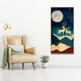 Mountains and Deer Premium Wall Painting