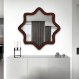 Modern Decorative Star Shape Wooden Wall Mirror