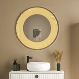Modern Design Semi-Spiral Round LED Bathroom Mirror