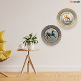 Modern Designer Art of Animals Wall Hanging Plates of Two Pieces