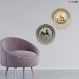 Designer Art of Animals Wall Hanging Plates of Two Pieces