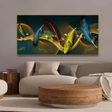 Modern Feathers And Butterflies Premium Canvas Wall Painting