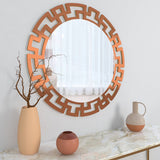 Design Copper Finish Circular Vanity Mirror