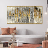 Modern Golden Abstract Design Premium Canvas Wall Painting