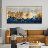 Modern Golden Art Textured Design Premium Canvas Wall Painting