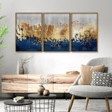 Art Textured Design Premium Floating Canvas Wall Painting Set of Three