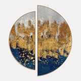  Golden Art Textured Design Semi Circle Frames Set Of 2