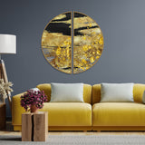Modern Golden Texture Art Semi Circle Frames Set Of 2