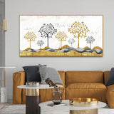 Modern Golden Tree Art Premium Canvas Wall Painting