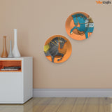 Modern Horse line Art Wall Hanging Plates of Two Pieces